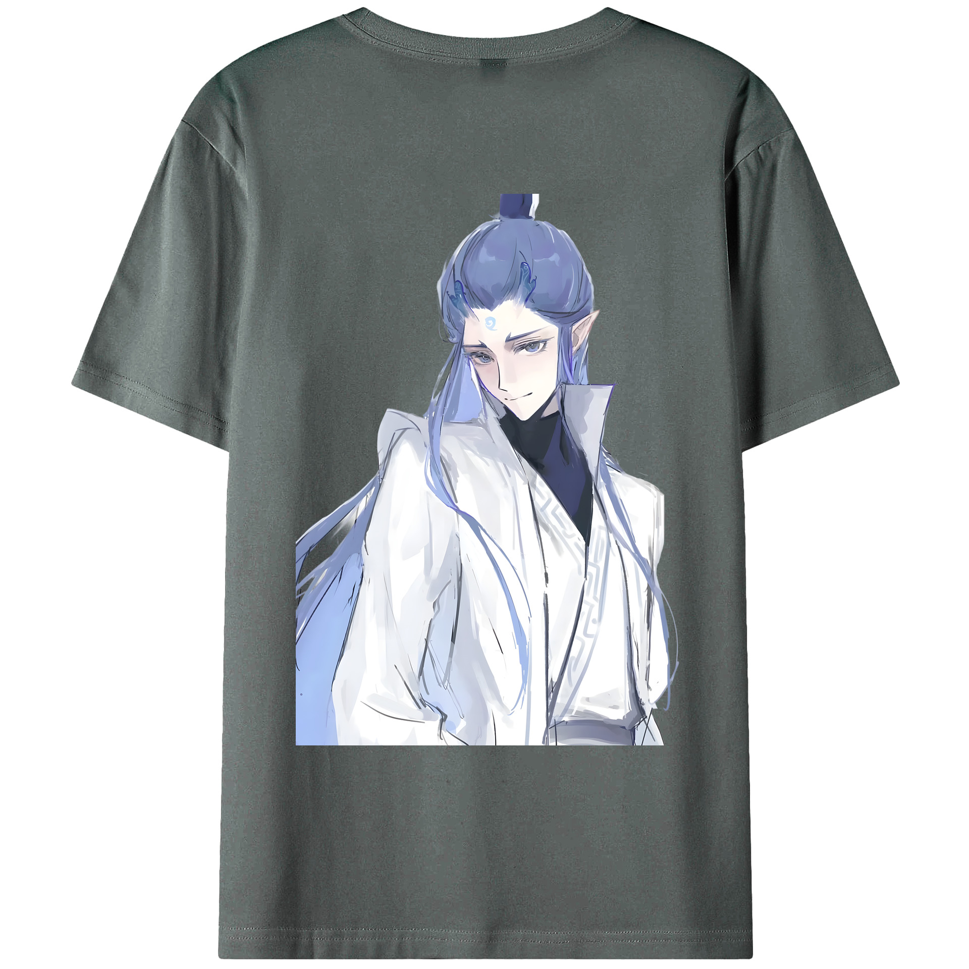 （画像用） Ne Zha 2 ナタ 魔童の大暴れ 綿100％ メンズ半袖Tシャツ（バックプリント） 通気性